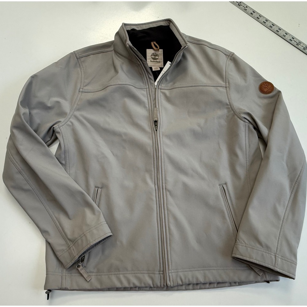 Timberland Mens Softshell Jacket Grey Full Zip Fleece Lined L NWT